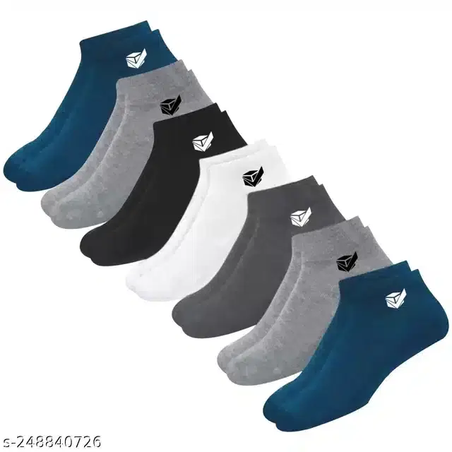 Ankle Length Socks for Men, Set of 7 (Multicolor)