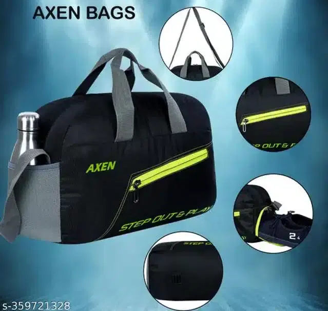 Polyester Gym Bag for Men & Women, Black
