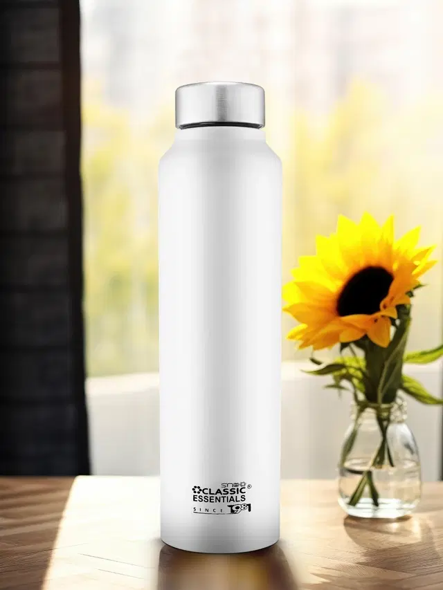Stainless Steel Water Bottles, White, 1000 ml