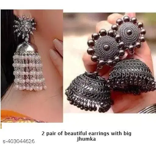 Combo Jhumka earring, oxidised earring
