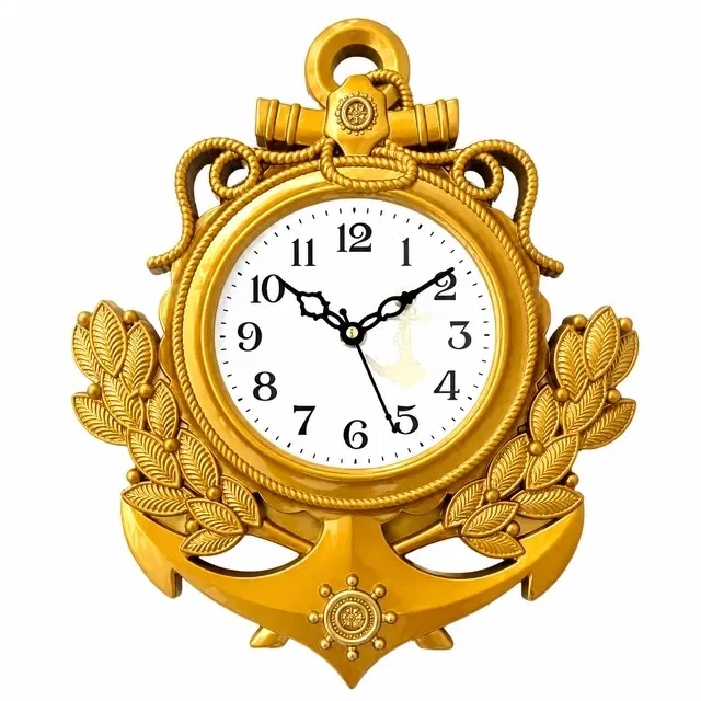 Plastic Wall Clock, Medium [11" × 11"] (Gold)