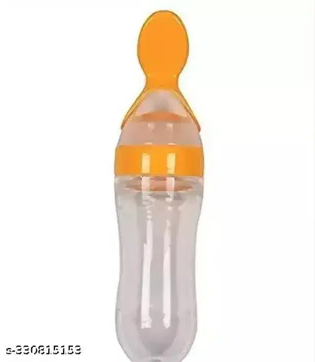 Plastic Feeding Bottle for Baby (Orange, 90 ml