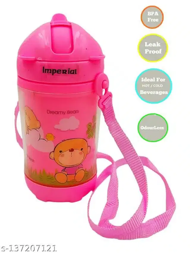 Sipper Water Bottle for Kids, Pink