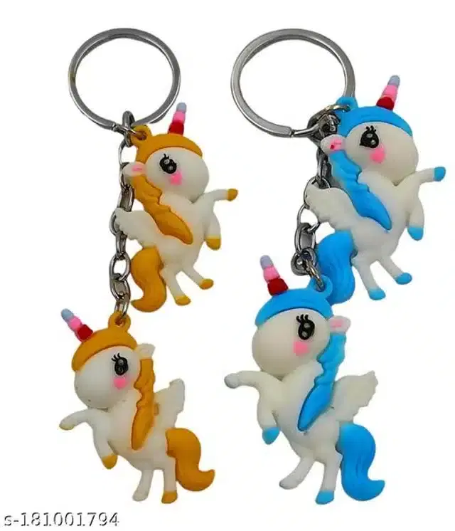 Plastic Stylish Keychain, Multicolor, Pack of 2