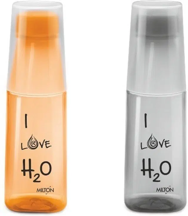 Milton Plastic Water Bottles, Pack of 2, Multicolor, 700 ml