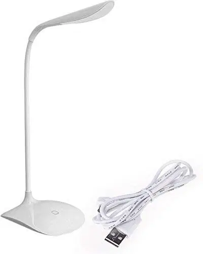 Rocklight Rechargeable Led Touch On Off Switch Student Study Table Lamp, 15 cm, White, Pack of 1