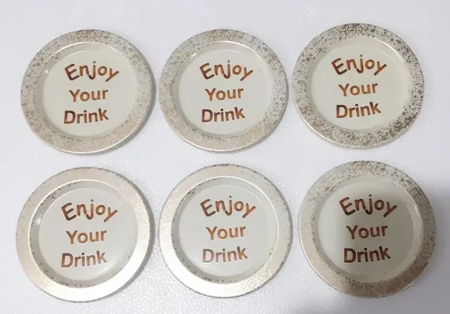 Iron Coster Set, White, Pack of 6