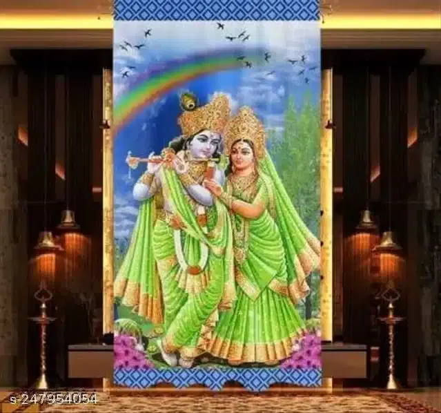 Curtains for Temple, Green, 5 Feet