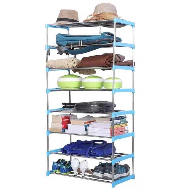 Metal 8 Layer Multipurpose Collapsible Rack, Multicolor