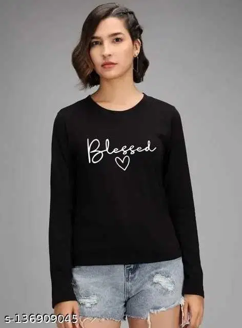 Women's Full Sleeves Sweatshirt (Black, S) (PC-69)