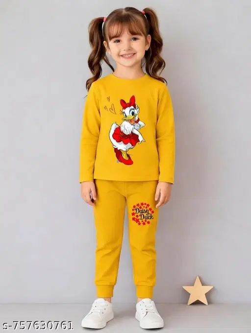 Cotton Blend Clothing Set for Girls, Yellow (5-6 Years)