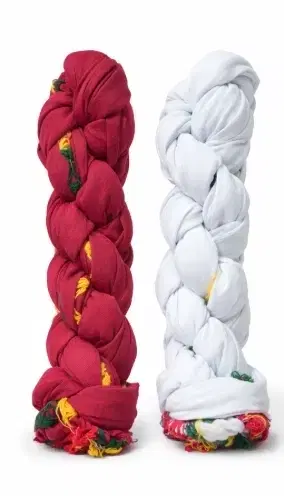Solid Cotton Dupattas for Women ,Maroon & White, Pack of 2 (2 m)
