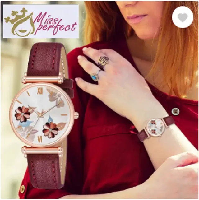Leather Strap Analog Watch for Women & Girls (Multicolor)