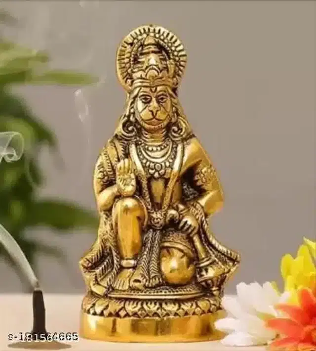 Brass Hanuman ji Idol, Gold