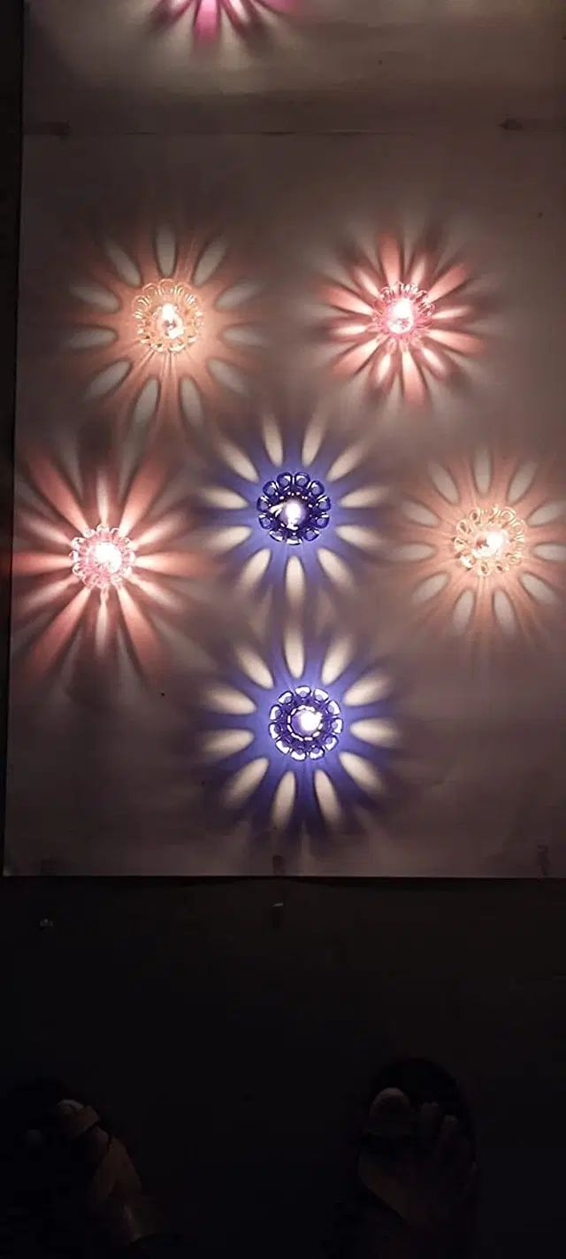Plastic 3D Shadow Reflection Floating Diwali Diyas, Multicolor, Pack of 24