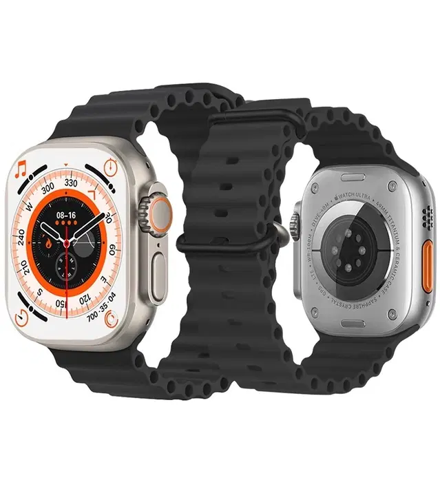 Rubber Strap T800 Smart Watch with Bluetooth Calling, Black