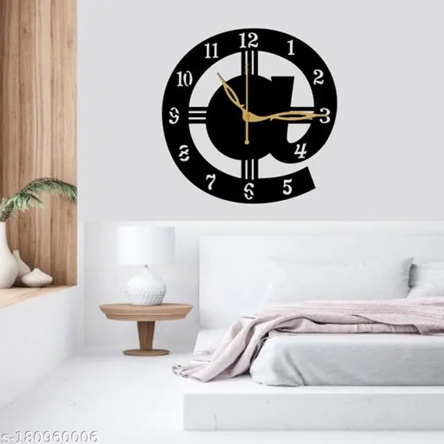 Wooden Wall Clock, Black