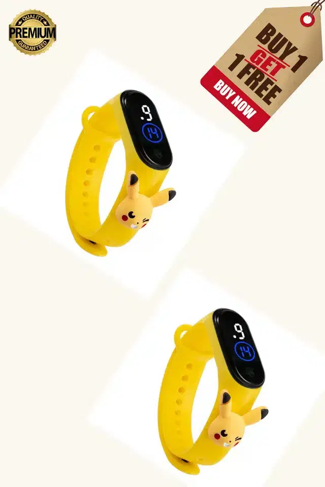 Digital Watch for Kids, Pack of 2 (Yellow)