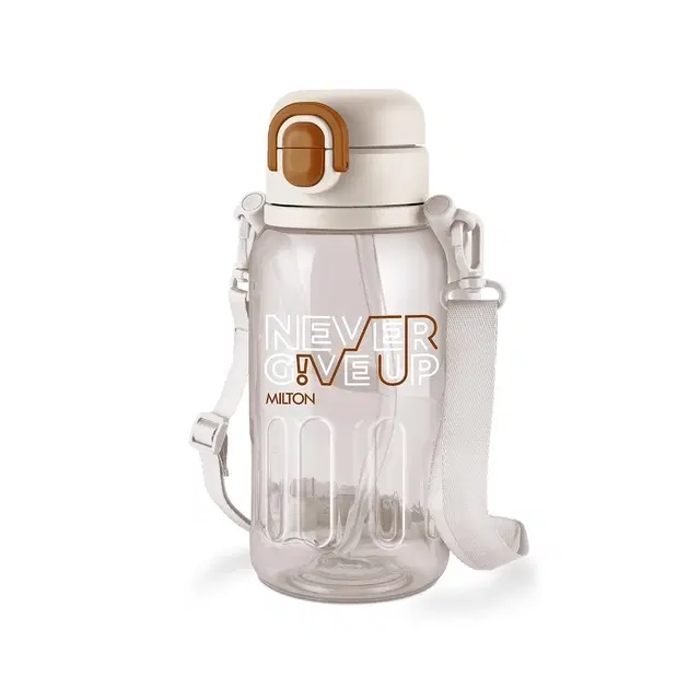 Milton Regan 850 2-in-1 Lid Sip or Gulp Water Bottle | Sturdy Handle And Strap I BPA Free| Food-Grade | One-Touch Open | Leak-Proof | Ideal for Office, School, College, Gym | 836ml, Silver