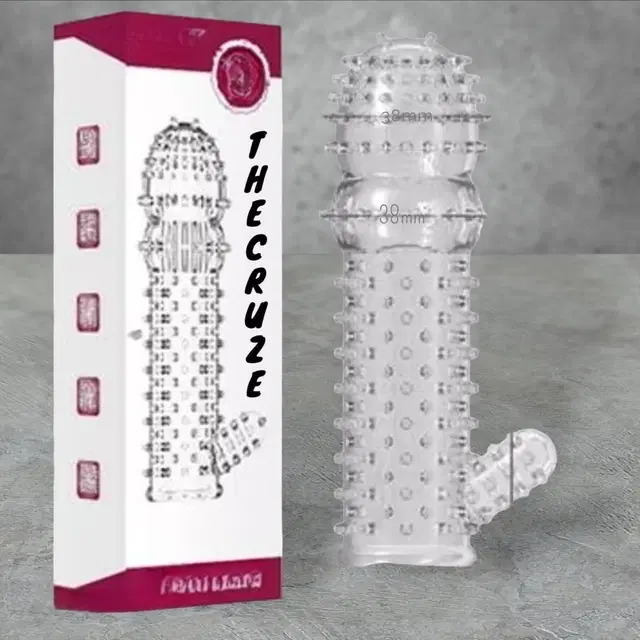 A R Silicone Crystal Dotted Condom for Men, Transparent