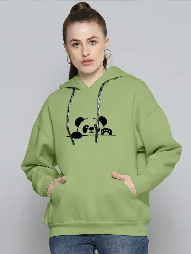 Hooded Sweatshirt for Girls (Olive, S)