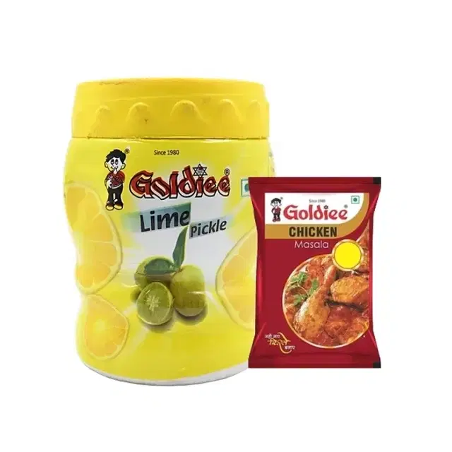 Goldiee Lime Pickle 1 kg + Free masala