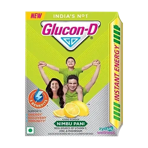 Glucon-D Instant Energy Health Drink Nimbu Pani 1 Kg (Refill) + Free Gulcon-D 250 g