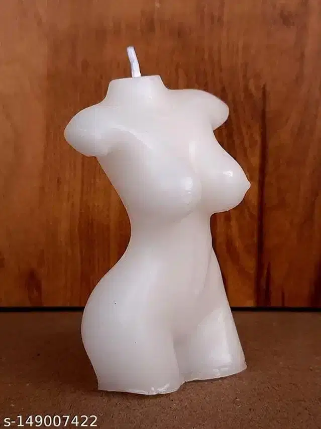 Women Torso Shaped Candle, White