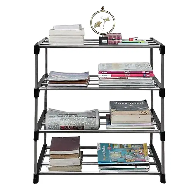Metal 4 Layer Multipurpose Collapsible Rack, Multicolor