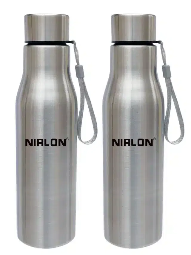 Stainless Steel Water Bottle, Pack of 2, Silver, 1000 ml