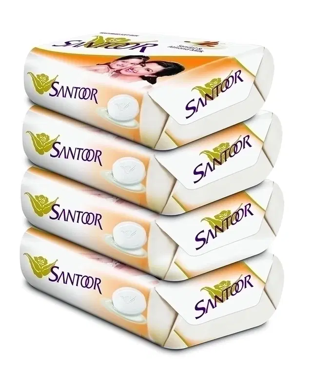 Santoor Sandal And Almond Milk Soap 4X39 g (Pack Of 4)