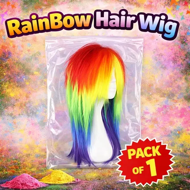 Multicolor Long Hair Wig (Pack of 1)