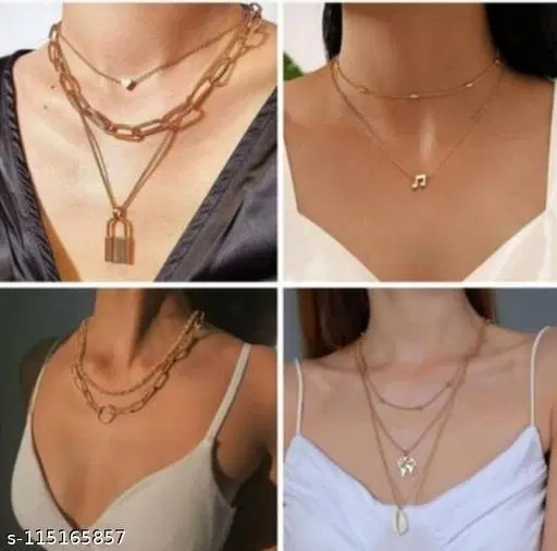 Trendy Minimal Layered Jewelry Combo for Girls And Women