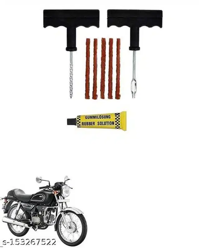 Tubeless Tyre Puncture Repair Kit for Hero Splendor Pro Classic, Multicolor, Set of 8