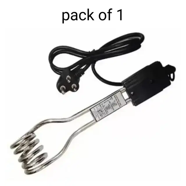 Waterproof Shockproof Water Heater Immersion Rod, Black & SIlver, 1000 W