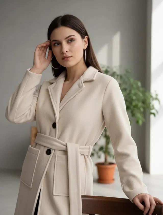 Cotton Coats For Women, Off White (S)