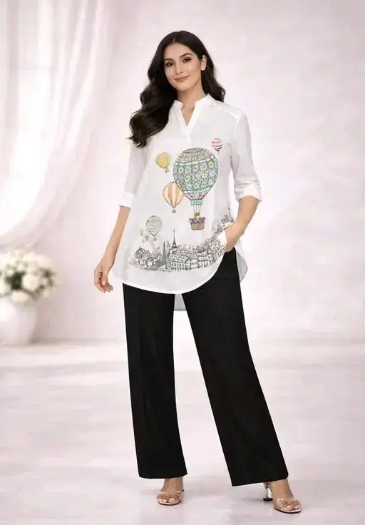 Stylish Printed Kurta Palazzo Set for Women (Green, S)