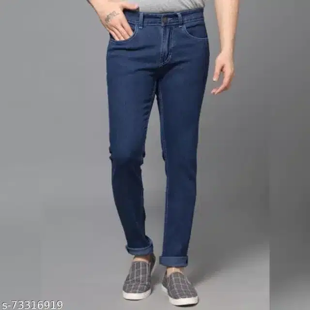 Denim Jeans for Men (Navy Blue, 28)