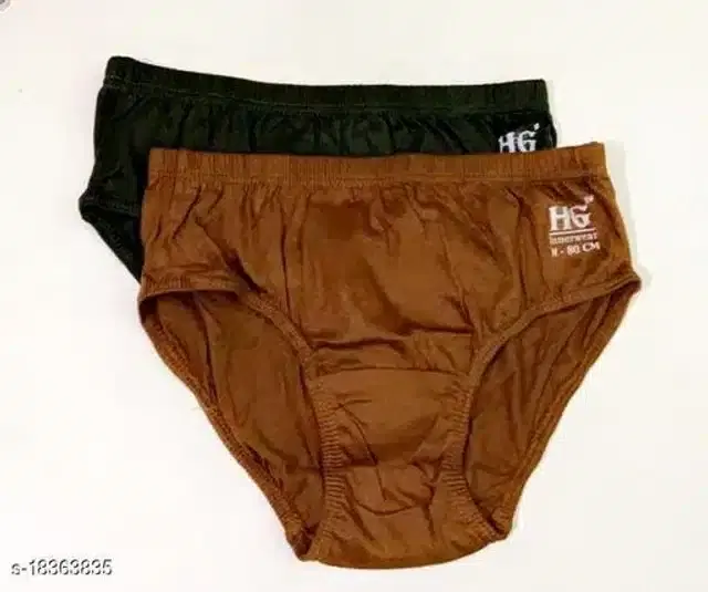 Cotton Briefs for Women (Green & Brown, M)
