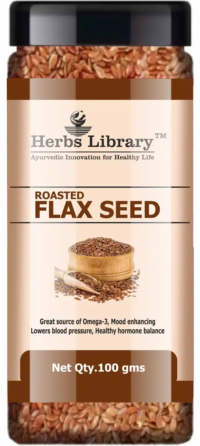 Herbs Library Roasted Flax Seeds for Weight Loss and Hair Growth, 100 g