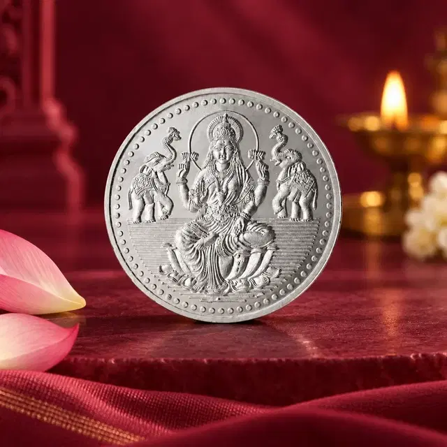 Unniyarcha 999 Pure Silver Goddess Lakshmi Puja Coin, 2 g