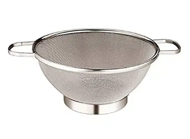 Stainless Steel Double Mesh Vegetable Strainer, Silver