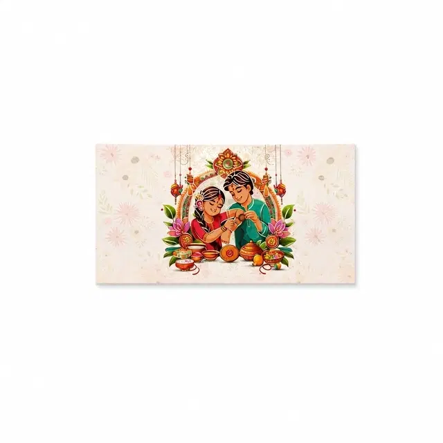 Diacraft Cream Floral Rakhi Shagun Lifafa (Pack of 5)