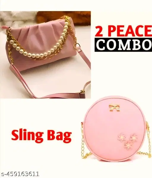 Crossbody Bags & Sling Bags for Women, Pack of 2 (Peach)