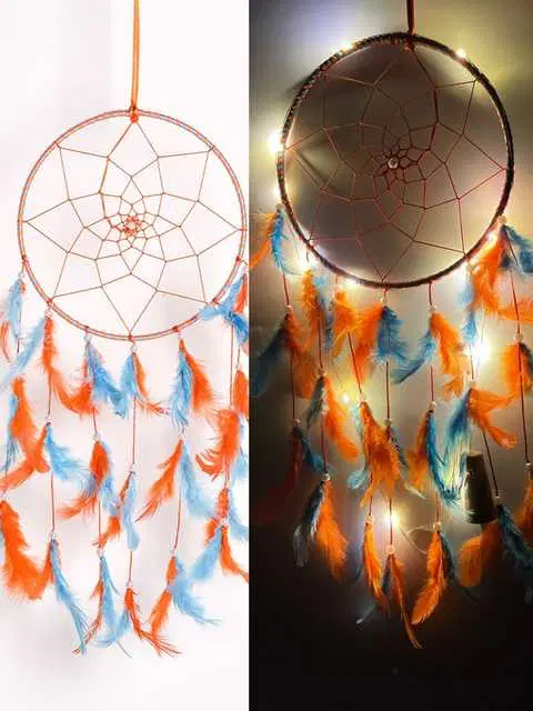 Feather Hanging Dream Catcher, Pack of 2, Multicolor, 49 cm, DU-083
