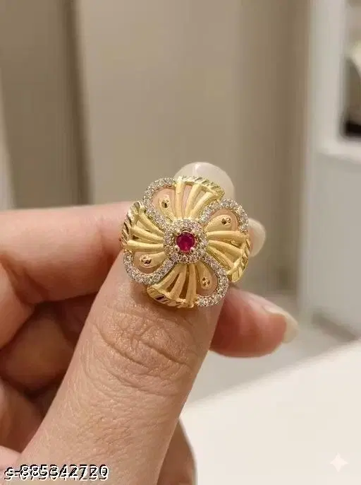 Stylish Ring for Women (Purple, Free Size)