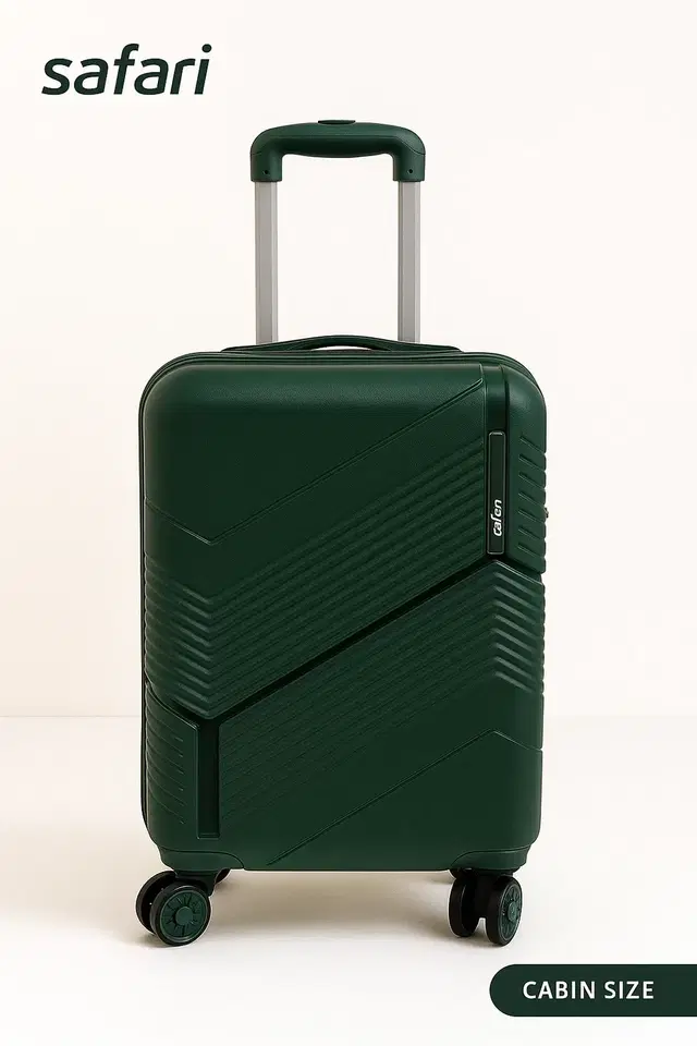 Safari Carter Cabin Size Trolley Bag Hard Shell Spinner Luggage, 55 cm, Dusk Green (Pack of 1)