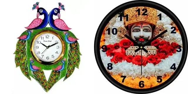 Designer Wall Clocks, Multicolor, Pack of 2