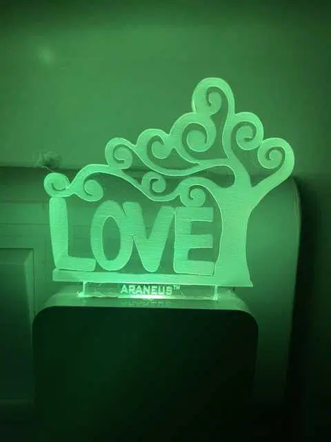 Unicept Love Tree 3D Illusion 7 Color Changing Night Lamp, Multicolor, NE-74