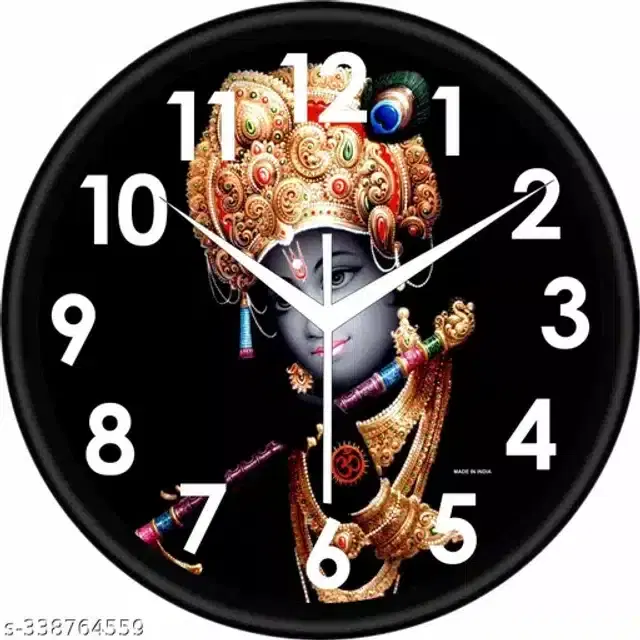 Designer Printed Plastic Wall Clock, Multicolor